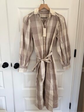 NWT a new day puffed sleeve plaid dress xs